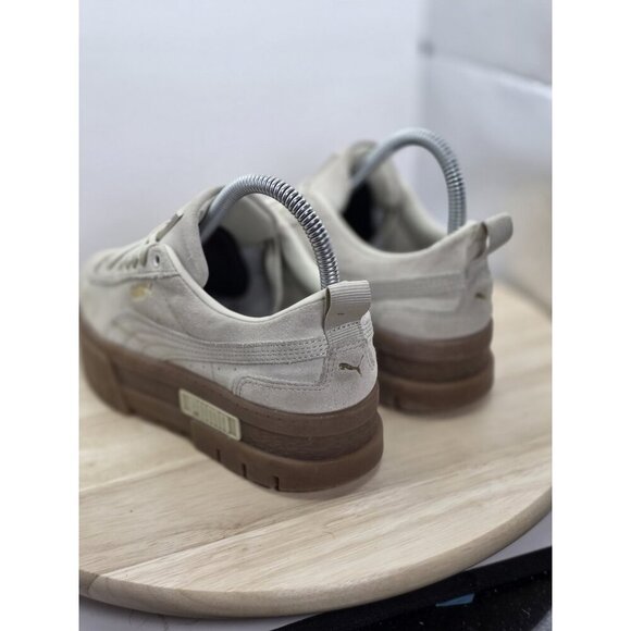 Puma Mayze Oatmeal Platform Shoes Sneakers Suede Size 6 380784-06 - Picture 7 of 9
